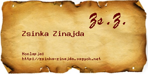 Zsinka Zinajda névjegykártya